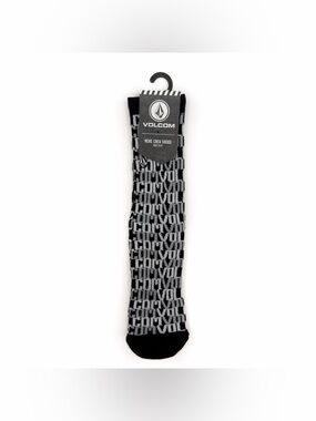 Volcom Vibes Crew Socks Mens Sizes 9-12 Black Gray Casual Gift